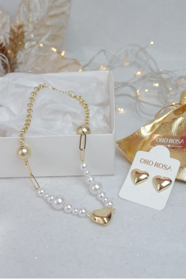 Set Gargantilla Con Perlas...