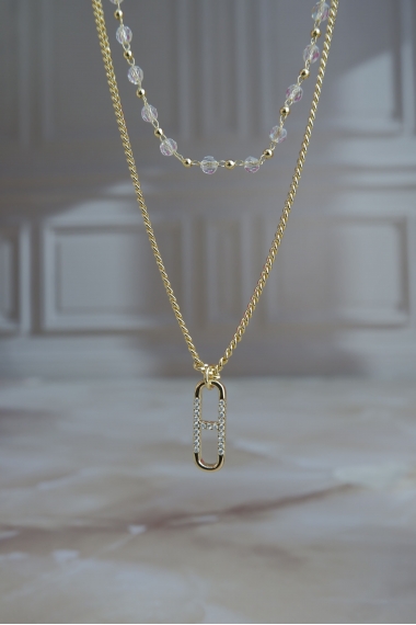 Collar en Capas Cristal Clip